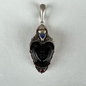 Vintage Sajen Sterling Black Pendant